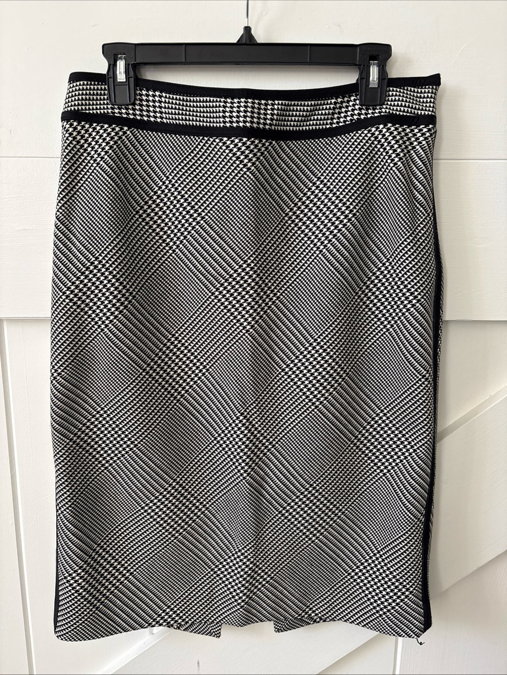 White House Black Market Womens Midi Houndstooth Pencil Skirt Size 10 Business